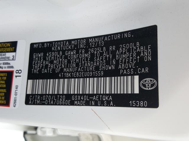 Photo 9 VIN: 4T1BK1EB2EU091559 - TOYOTA AVALON BAS 