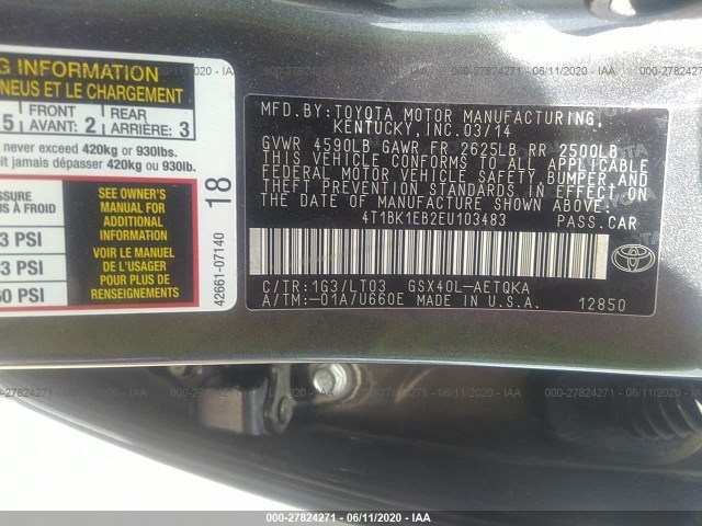 Photo 8 VIN: 4T1BK1EB2EU103483 - TOYOTA AVALON 