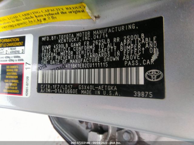 Photo 8 VIN: 4T1BK1EB2EU111115 - TOYOTA AVALON 