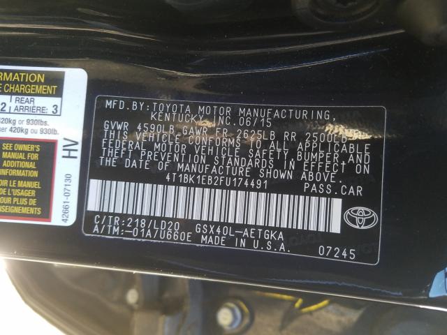 Photo 9 VIN: 4T1BK1EB2FU174491 - TOYOTA AVALON XLE 