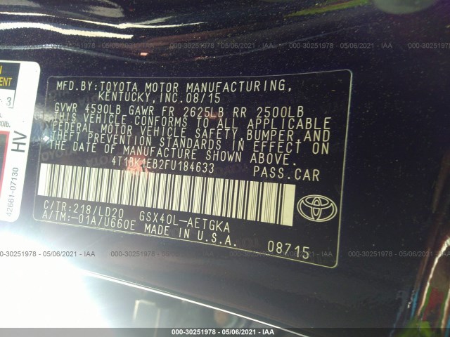 Photo 8 VIN: 4T1BK1EB2FU184633 - TOYOTA AVALON 