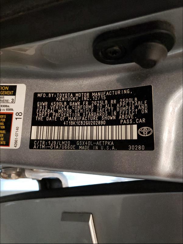 Photo 9 VIN: 4T1BK1EB2GU202890 - TOYOTA AVALON XLE 