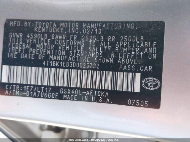 Photo 8 VIN: 4T1BK1EB3DU025732 - TOYOTA AVALON 