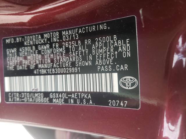 Photo 9 VIN: 4T1BK1EB3DU029991 - TOYOTA AVALON BAS 