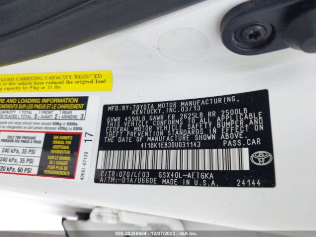 Photo 8 VIN: 4T1BK1EB3DU031143 - TOYOTA AVALON 