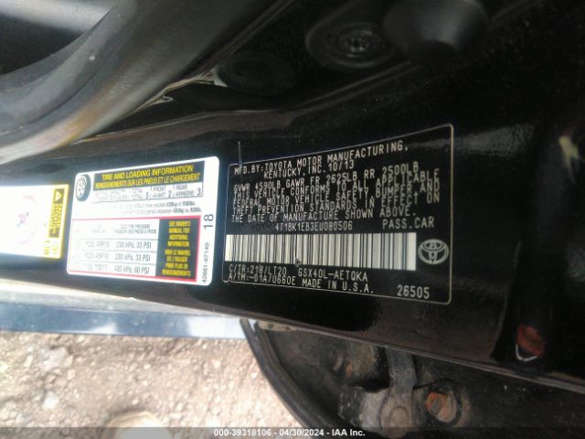 Photo 8 VIN: 4T1BK1EB3EU080506 - TOYOTA AVALON 