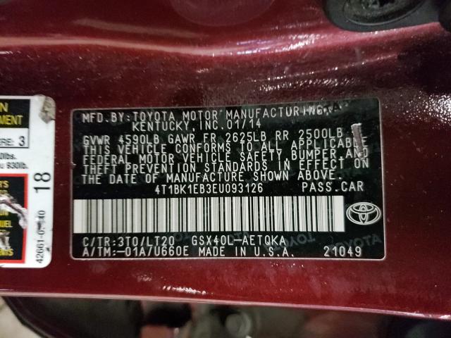 Photo 9 VIN: 4T1BK1EB3EU093126 - TOYOTA AVALON BAS 