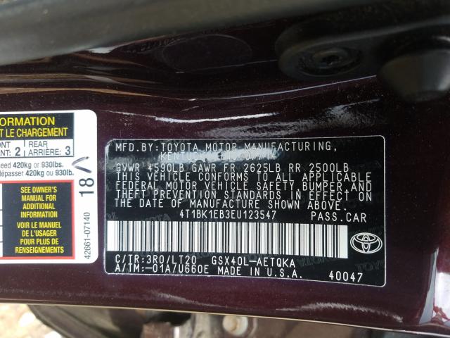 Photo 9 VIN: 4T1BK1EB3EU123547 - TOYOTA AVALON BAS 