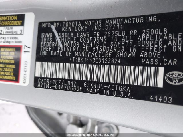 Photo 8 VIN: 4T1BK1EB3EU123824 - TOYOTA AVALON 