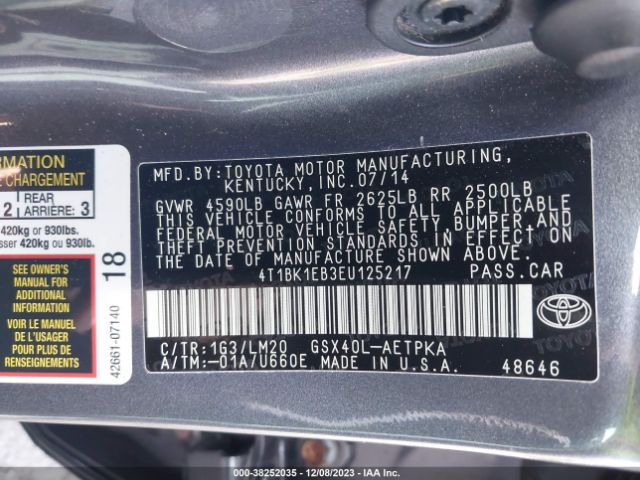 Photo 8 VIN: 4T1BK1EB3EU125217 - TOYOTA AVALON 