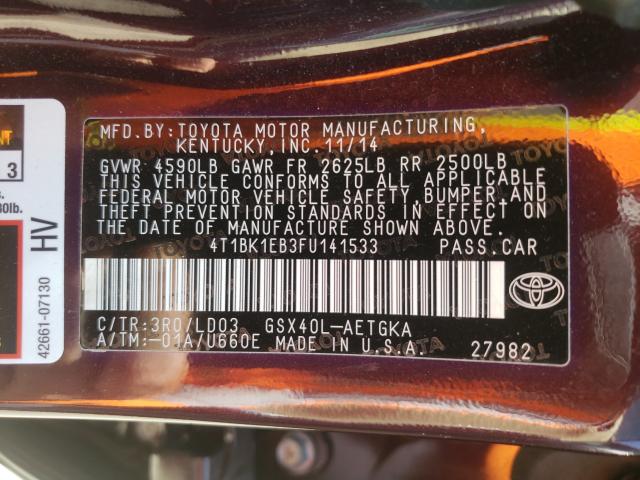 Photo 9 VIN: 4T1BK1EB3FU141533 - TOYOTA AVALON XLE 