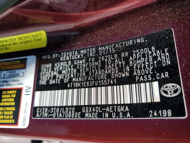 Photo 11 VIN: 4T1BK1EB3FU155741 - TOYOTA AVALON XLE 