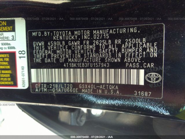 Photo 8 VIN: 4T1BK1EB3FU157943 - TOYOTA AVALON 