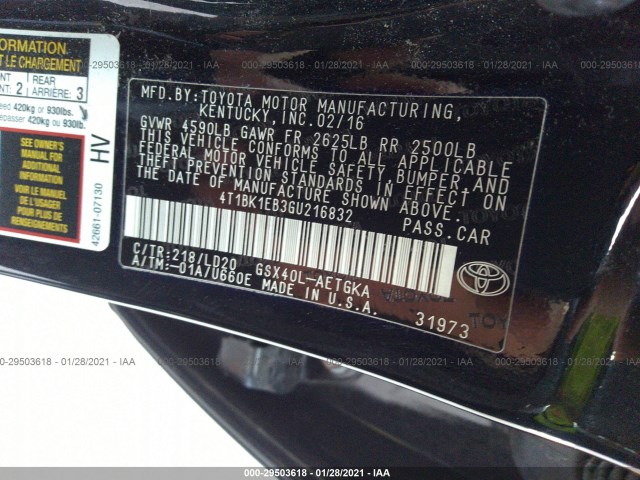 Photo 8 VIN: 4T1BK1EB3GU216832 - TOYOTA AVALON 