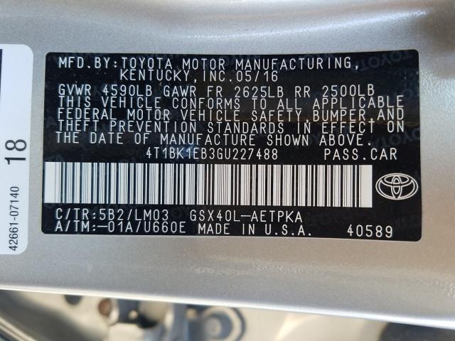 Photo 9 VIN: 4T1BK1EB3GU227488 - TOYOTA AVALON XLE 