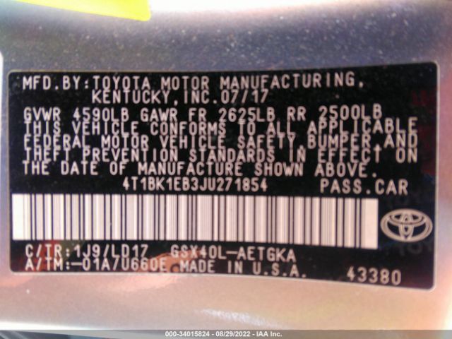 Photo 8 VIN: 4T1BK1EB3JU271854 - TOYOTA AVALON 