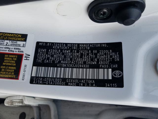 Photo 9 VIN: 4T1BK1EB3JU284930 - TOYOTA AVALON XLE 