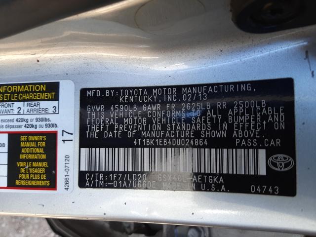 Photo 9 VIN: 4T1BK1EB4DU024864 - TOYOTA AVALON BAS 