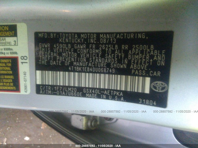 Photo 8 VIN: 4T1BK1EB4DU068749 - TOYOTA AVALON 