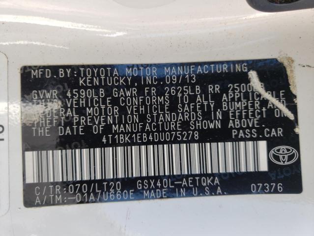 Photo 9 VIN: 4T1BK1EB4DU075278 - TOYOTA AVALON BAS 