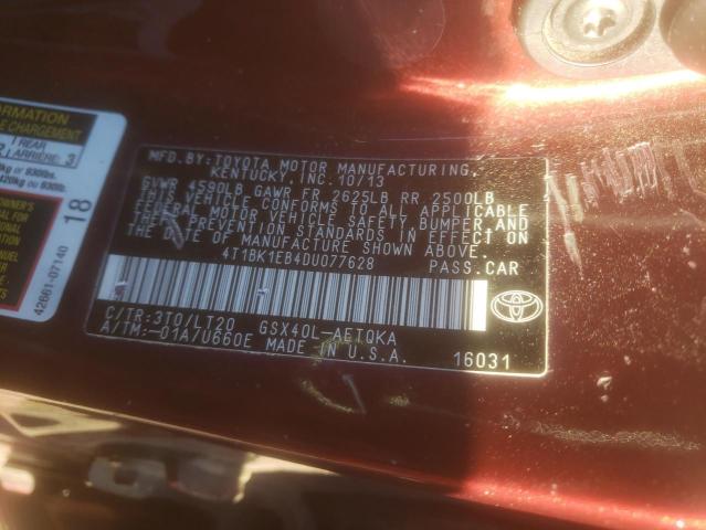 Photo 9 VIN: 4T1BK1EB4DU077628 - TOYOTA AVALON BAS 