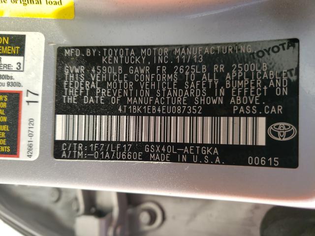 Photo 9 VIN: 4T1BK1EB4EU087352 - TOYOTA AVALON BAS 