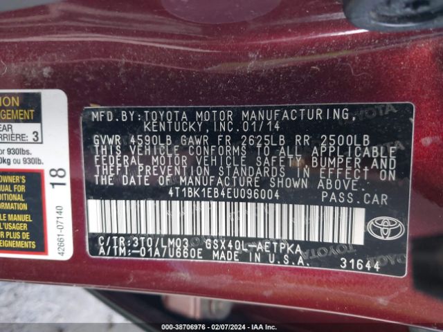 Photo 8 VIN: 4T1BK1EB4EU096004 - TOYOTA AVALON 