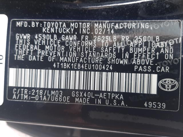 Photo 9 VIN: 4T1BK1EB4EU100424 - TOYOTA AVALON BAS 