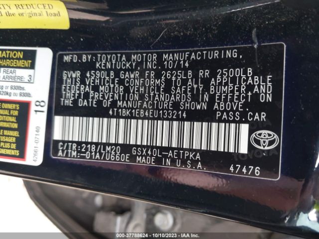 Photo 8 VIN: 4T1BK1EB4EU133214 - TOYOTA AVALON 