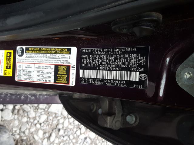 Photo 9 VIN: 4T1BK1EB4FU142478 - TOYOTA AVALON XLE 