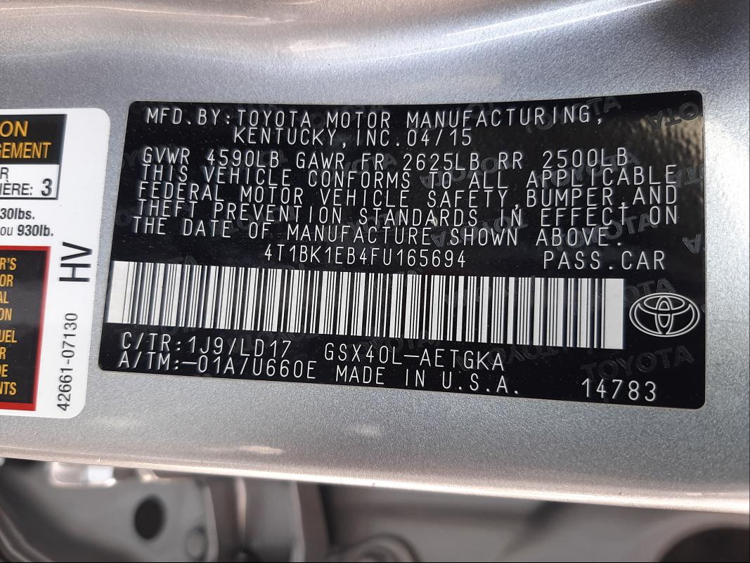 Photo 9 VIN: 4T1BK1EB4FU165694 - TOYOTA AVALON 