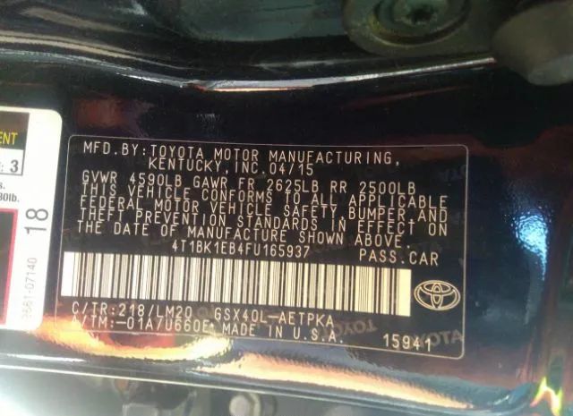 Photo 8 VIN: 4T1BK1EB4FU165937 - TOYOTA AVALON 