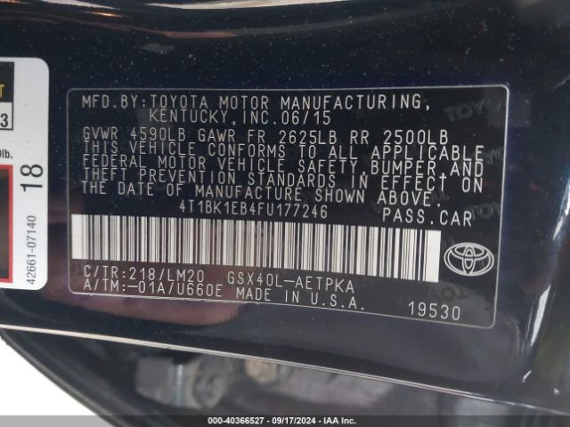 Photo 8 VIN: 4T1BK1EB4FU177246 - TOYOTA AVALON 