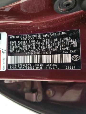 Photo 9 VIN: 4T1BK1EB4FU179045 - TOYOTA AVALON XLE 