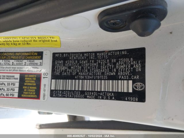 Photo 8 VIN: 4T1BK1EB4FU191535 - TOYOTA AVALON 