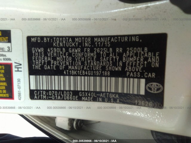 Photo 8 VIN: 4T1BK1EB4GU197188 - TOYOTA AVALON 