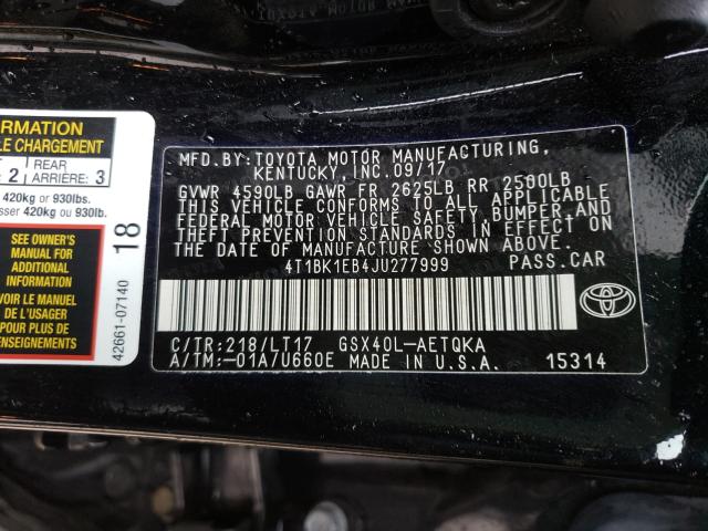 Photo 9 VIN: 4T1BK1EB4JU277999 - TOYOTA AVALON XLE 