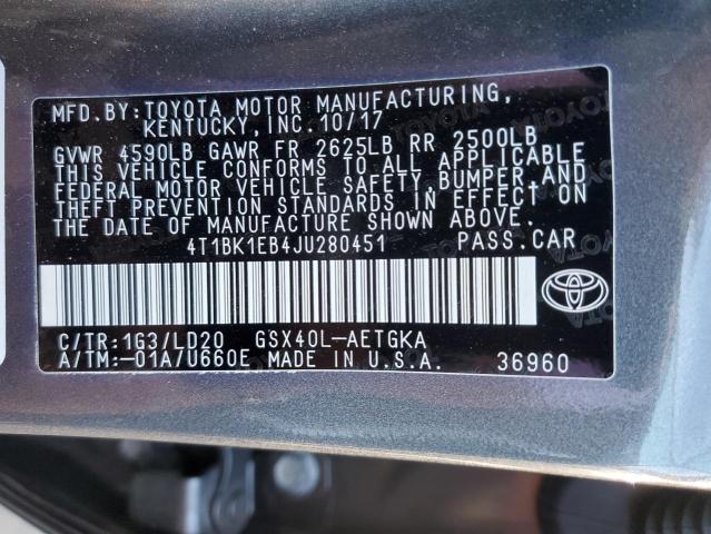 Photo 12 VIN: 4T1BK1EB4JU280451 - TOYOTA AVALON XLE 