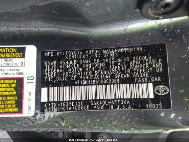 Photo 8 VIN: 4T1BK1EB5DU062068 - TOYOTA AVALON 