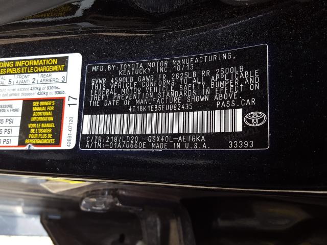 Photo 9 VIN: 4T1BK1EB5EU082435 - TOYOTA AVALON BAS 