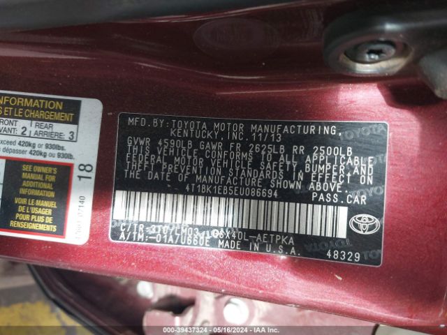 Photo 8 VIN: 4T1BK1EB5EU086694 - TOYOTA AVALON 