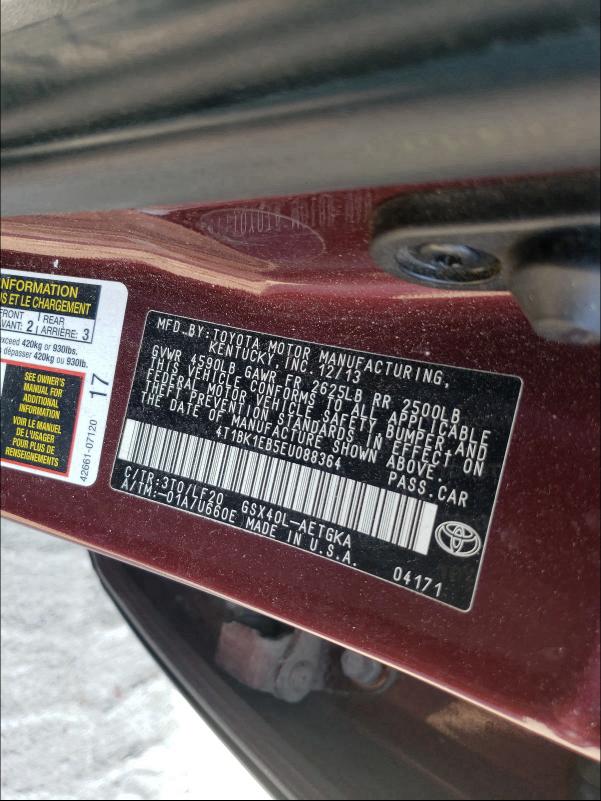 Photo 9 VIN: 4T1BK1EB5EU088364 - TOYOTA AVALON BAS 