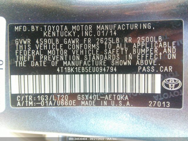 Photo 8 VIN: 4T1BK1EB5EU094794 - TOYOTA AVALON 