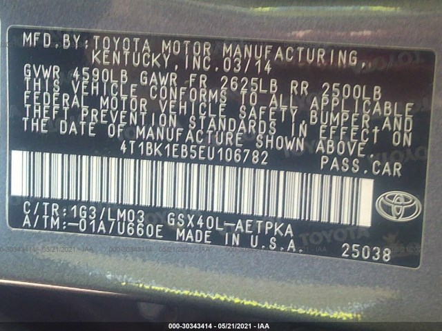 Photo 8 VIN: 4T1BK1EB5EU106782 - TOYOTA AVALON 