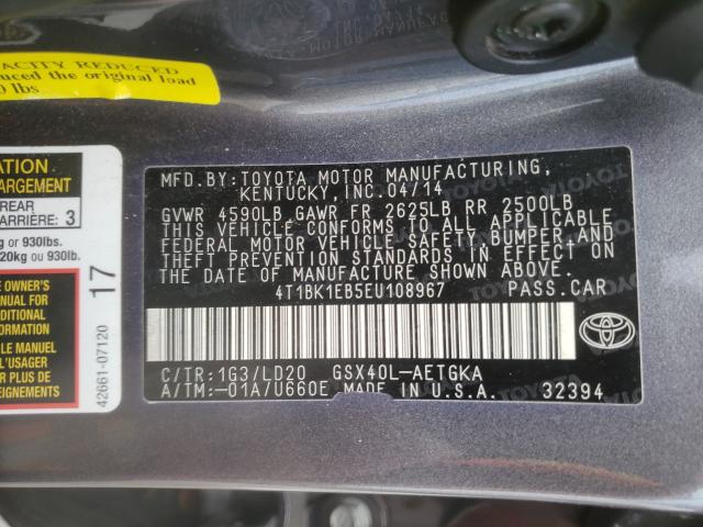 Photo 9 VIN: 4T1BK1EB5EU108967 - TOYOTA AVALON BAS 