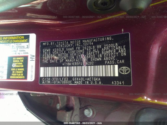 Photo 8 VIN: 4T1BK1EB5FU146202 - TOYOTA AVALON 