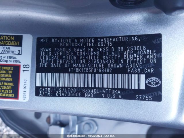 Photo 8 VIN: 4T1BK1EB5FU188482 - TOYOTA AVALON 