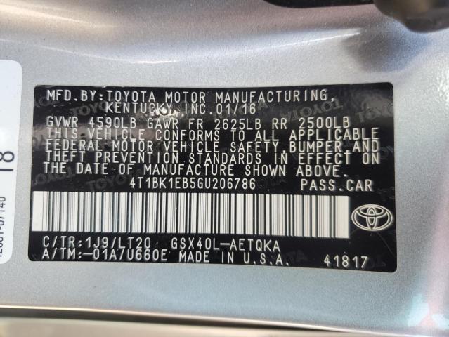 Photo 12 VIN: 4T1BK1EB5GU206786 - TOYOTA AVALON XLE 