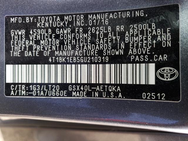 Photo 9 VIN: 4T1BK1EB5GU210319 - TOYOTA AVALON XLE 