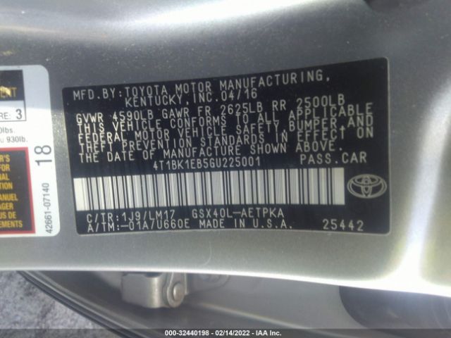 Photo 8 VIN: 4T1BK1EB5GU225001 - TOYOTA AVALON 